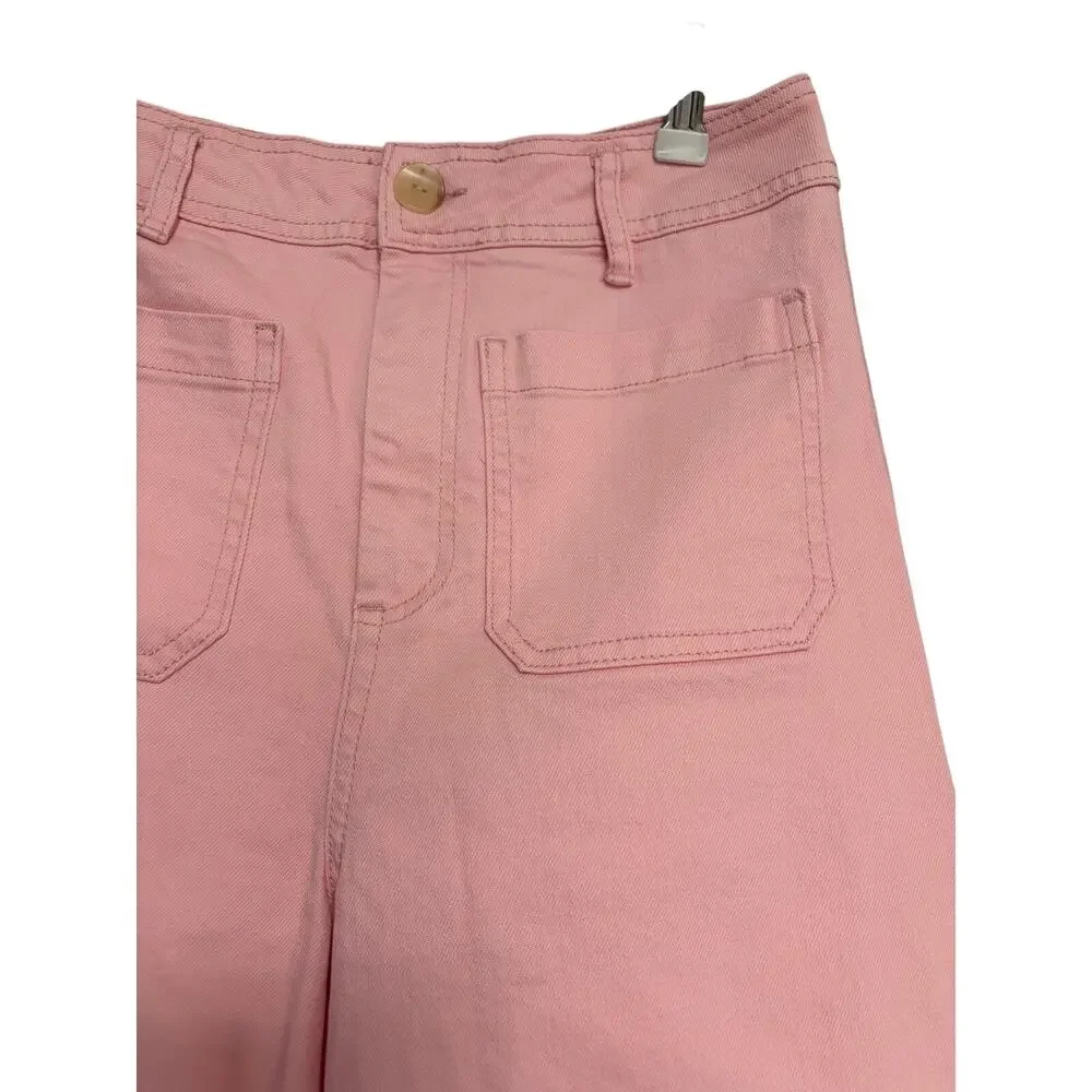 Every Pink Wide Leg Crop Denim Jean Pant size 10 - Picture 6 of 7